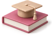 Livro com capelo de formatura